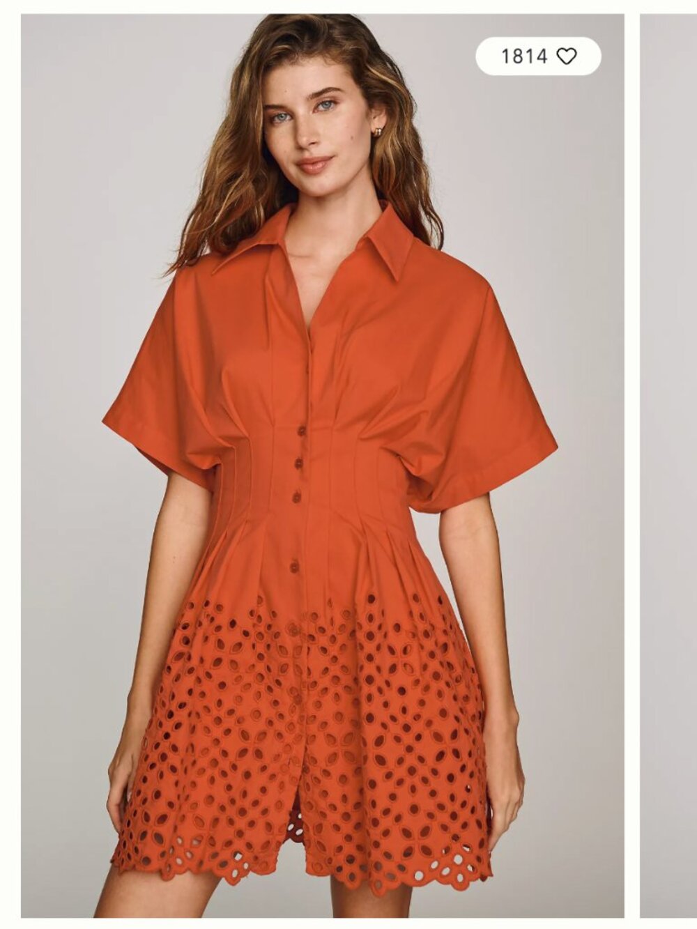 Anthropologie Tobie Eyelet Mini Shirtdress by Exquise